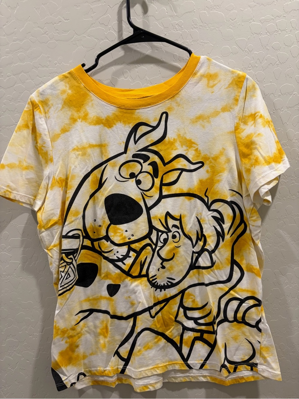 Scooby-Doo Shaggy Yellow White Tie Dye Graphic T-Shirt XL